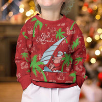 Aloha Hawaii Christmas Kid Ugly Christmas Sweater Mele Kalikimaka Windsurfing Santa Palaka Quilt Motifs LT14 - Polynesian Pride