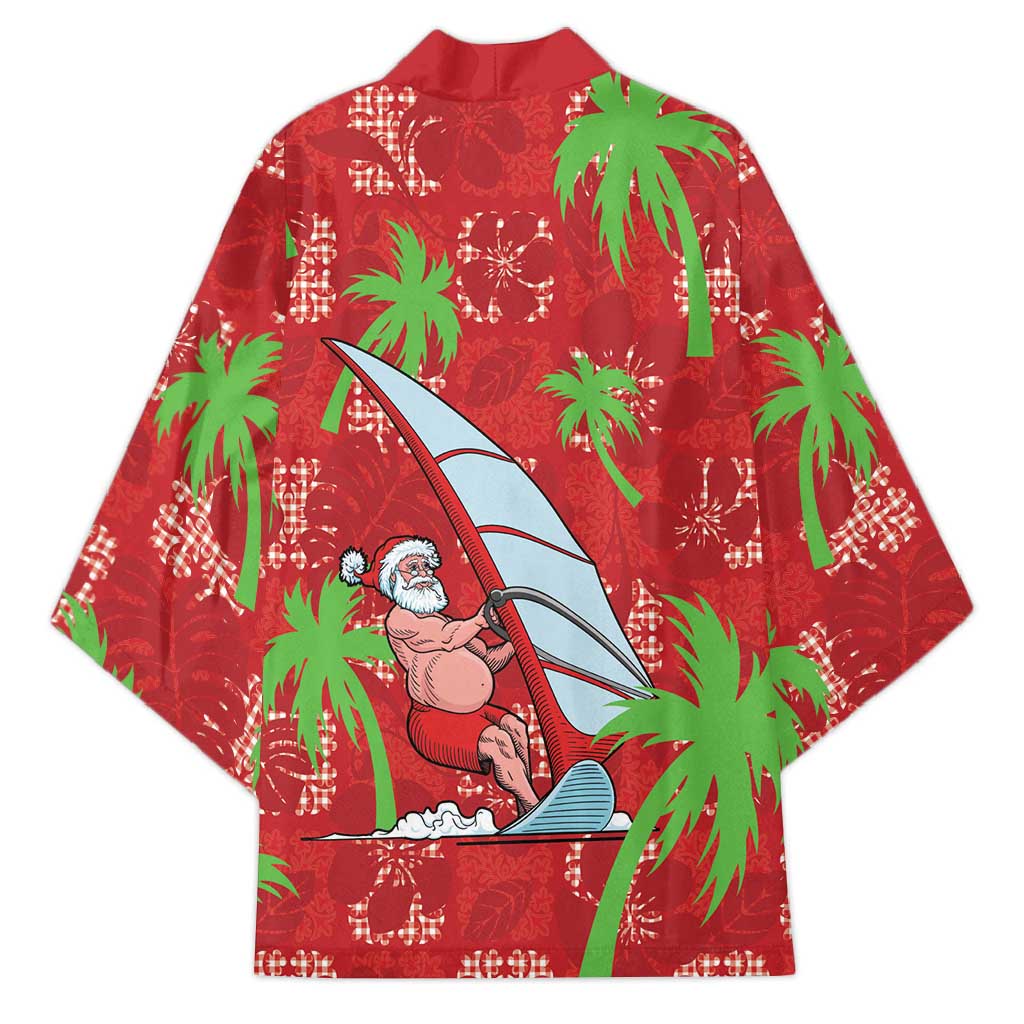 Aloha Hawaii Christmas Kimono Mele Kalikimaka Windsurfing Santa Palaka Quilt Motifs LT14 - Polynesian Pride