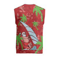 Aloha Hawaii Christmas Knitted V-Neck Vest Mele Kalikimaka Windsurfing Santa Palaka Quilt Motifs LT14 - Polynesian Pride