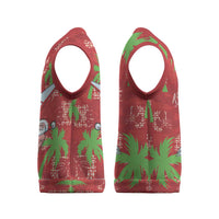 Aloha Hawaii Christmas Knitted V-Neck Vest Mele Kalikimaka Windsurfing Santa Palaka Quilt Motifs LT14 - Polynesian Pride