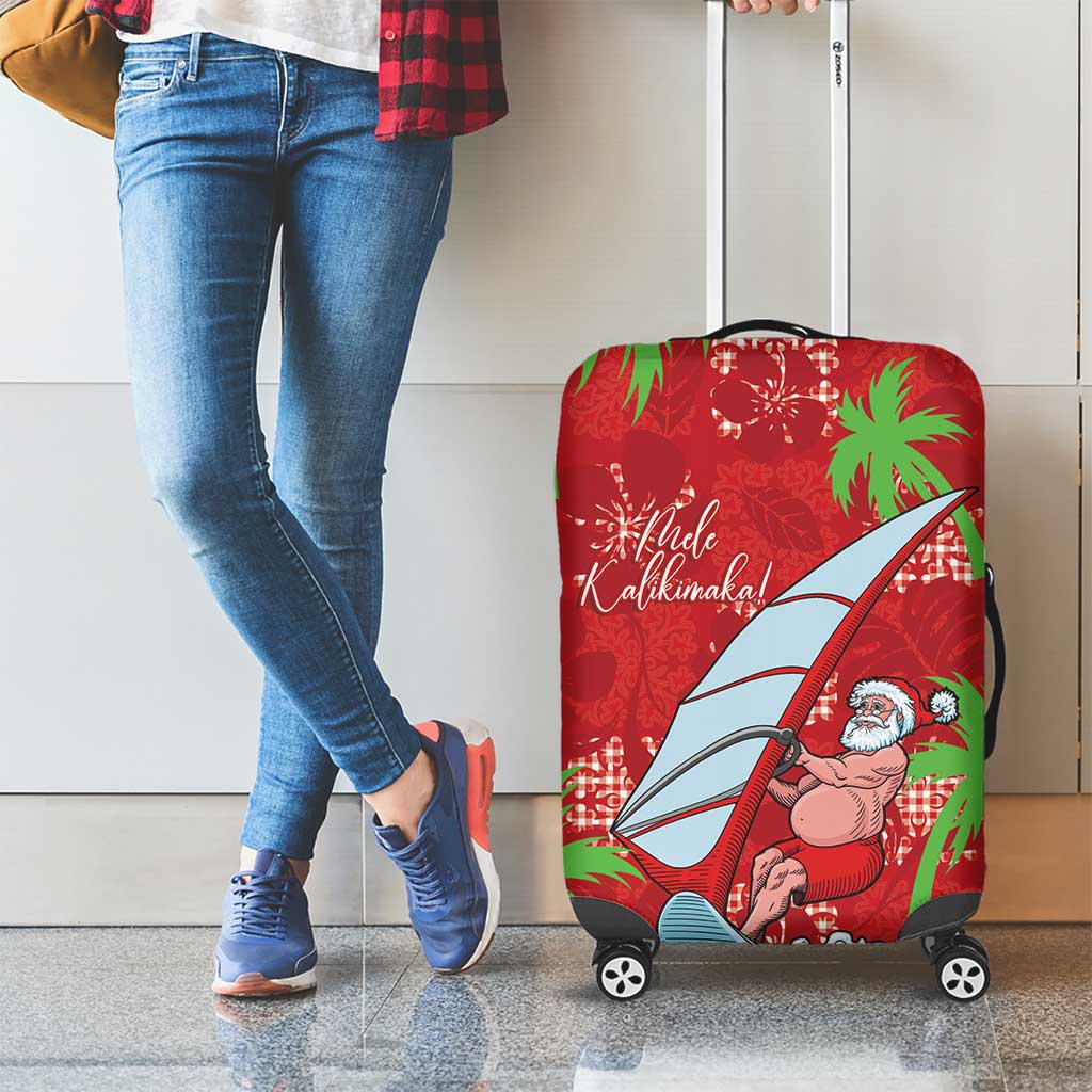 Aloha Hawaii Christmas Luggage Cover Mele Kalikimaka Windsurfing Santa Palaka Quilt Motifs LT14 - Polynesian Pride