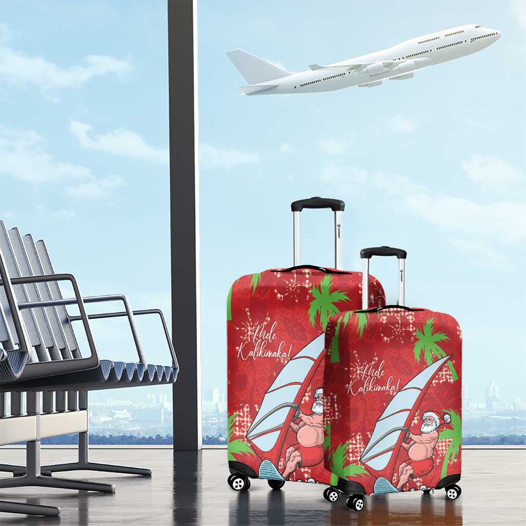 Aloha Hawaii Christmas Luggage Cover Mele Kalikimaka Windsurfing Santa Palaka Quilt Motifs LT14 - Polynesian Pride