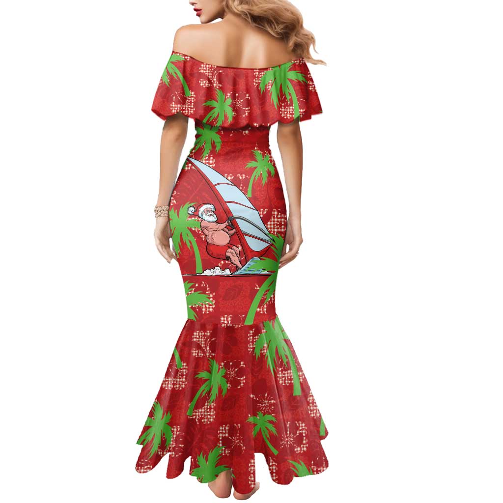Aloha Hawaii Christmas Mermaid Dress Mele Kalikimaka Windsurfing Santa Palaka Quilt Motifs LT14 - Polynesian Pride