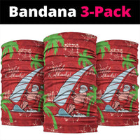 Aloha Hawaii Christmas Neck Gaiter Mele Kalikimaka Windsurfing Santa Palaka Quilt Motifs LT14 package One Size: 25*50cm Red - Polynesian Pride