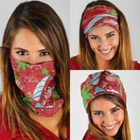 Aloha Hawaii Christmas Neck Gaiter Mele Kalikimaka Windsurfing Santa Palaka Quilt Motifs LT14 - Polynesian Pride