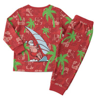 Aloha Hawaii Christmas Pajama Set Mele Kalikimaka Windsurfing Santa Palaka Quilt Motifs LT14 - Polynesian Pride