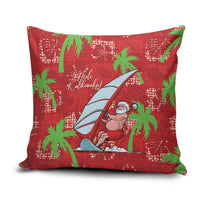 Aloha Hawaii Christmas Pillow Cover Mele Kalikimaka Windsurfing Santa Palaka Quilt Motifs LT14 Red - Polynesian Pride