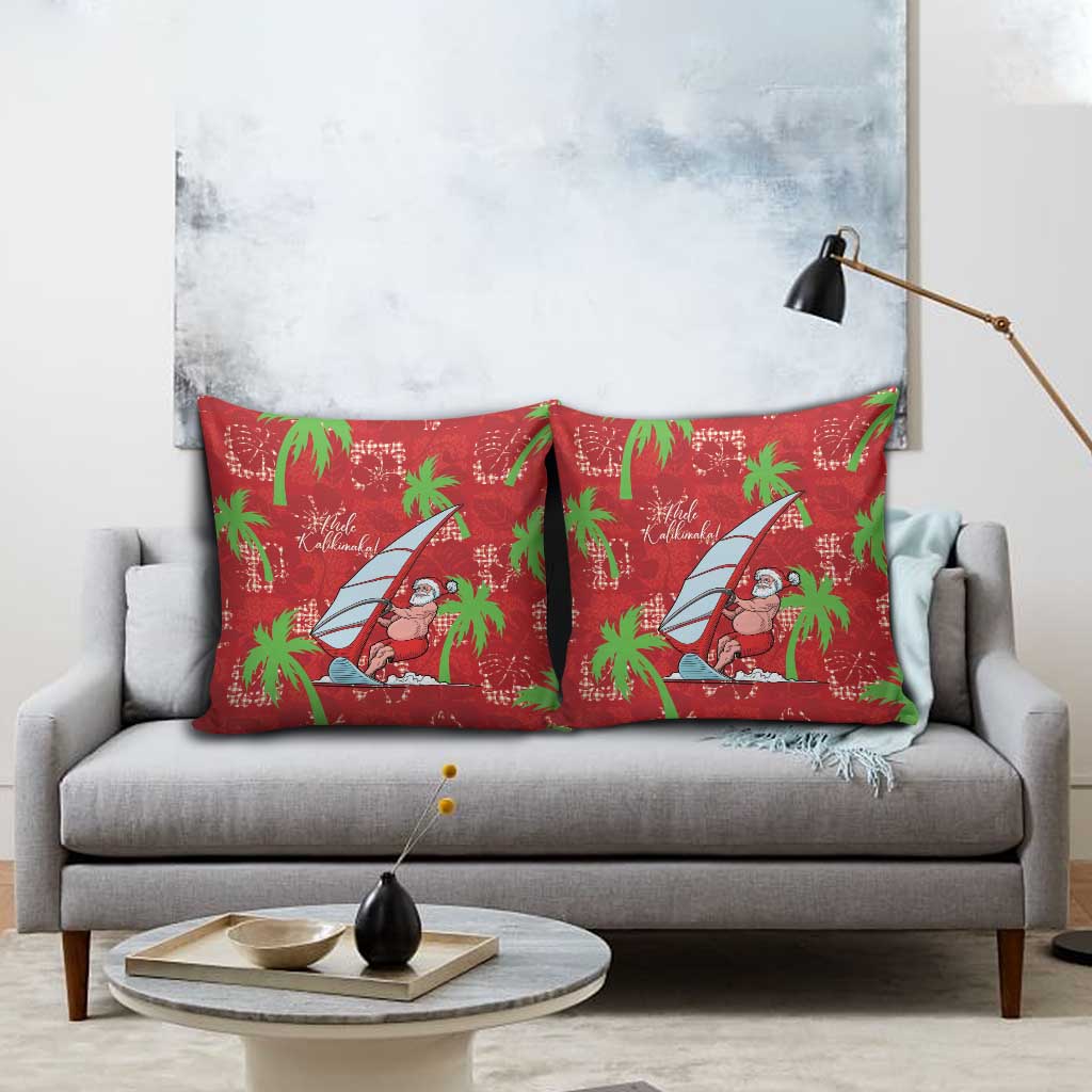Aloha Hawaii Christmas Pillow Cover Mele Kalikimaka Windsurfing Santa Palaka Quilt Motifs LT14 - Polynesian Pride