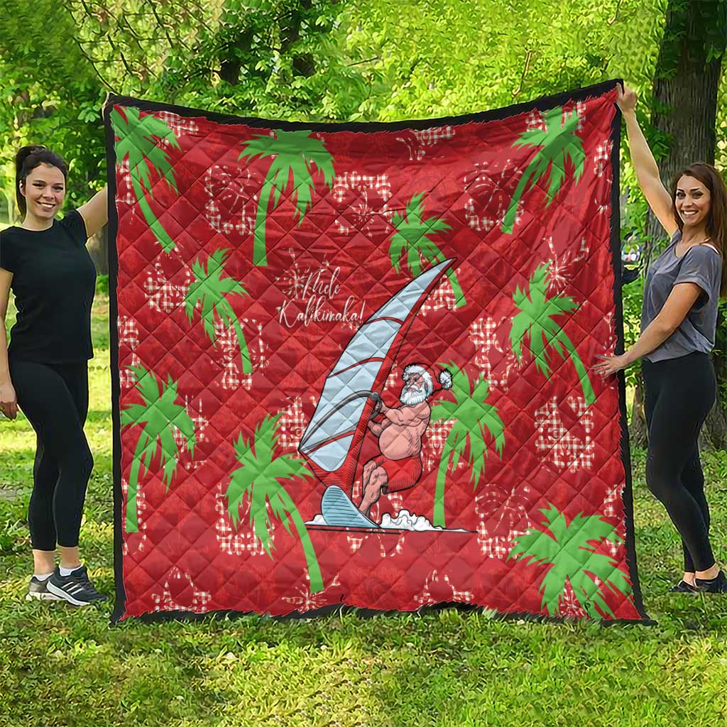 Aloha Hawaii Christmas Quilt Mele Kalikimaka Windsurfing Santa Palaka Quilt Motifs LT14 - Polynesian Pride