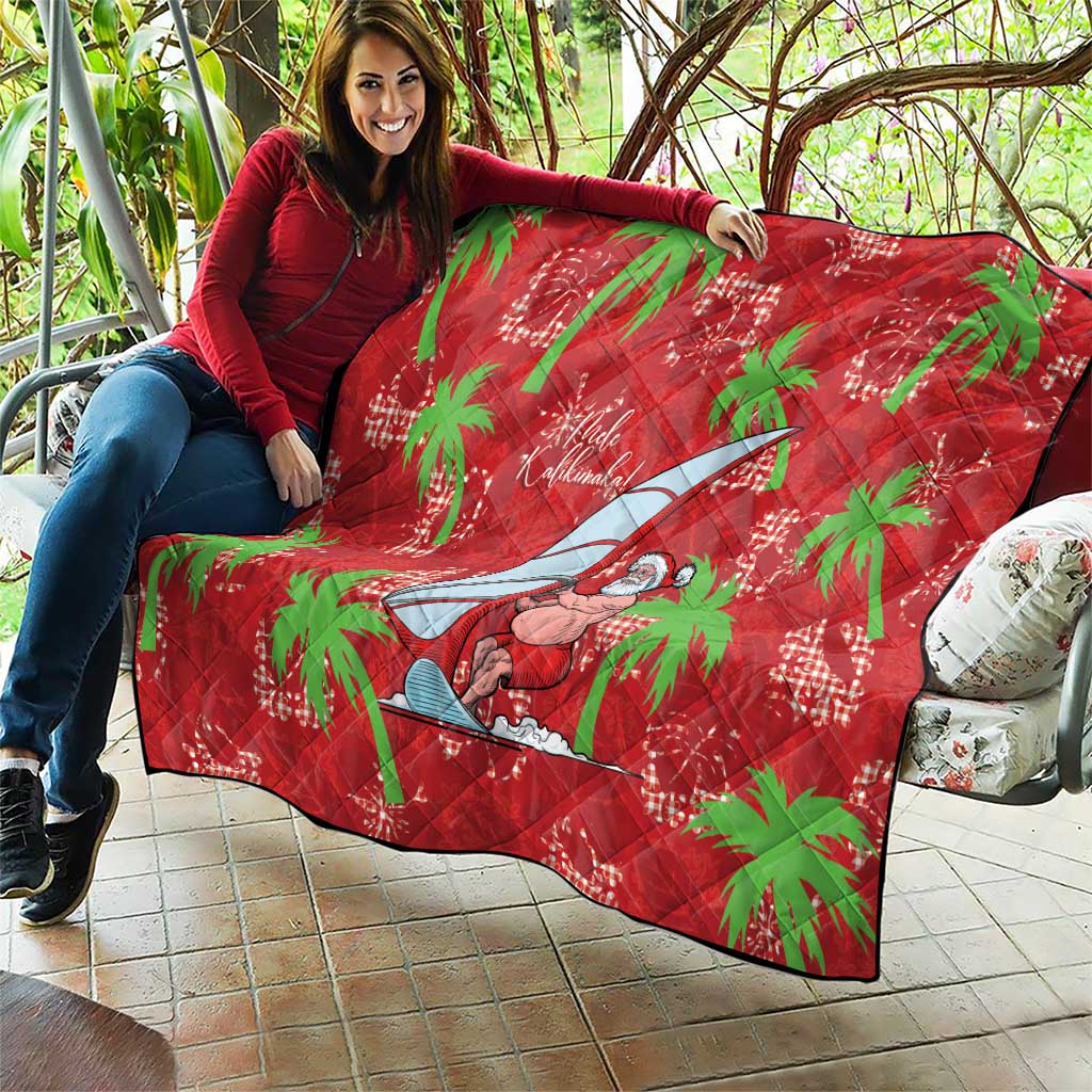 Aloha Hawaii Christmas Quilt Mele Kalikimaka Windsurfing Santa Palaka Quilt Motifs LT14 - Polynesian Pride