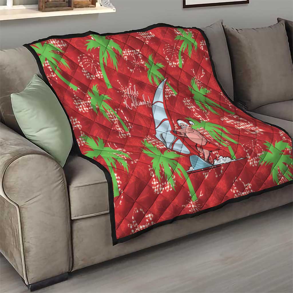 Aloha Hawaii Christmas Quilt Mele Kalikimaka Windsurfing Santa Palaka Quilt Motifs LT14 - Polynesian Pride