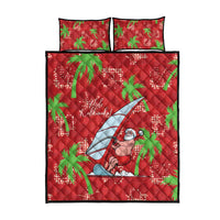Aloha Hawaii Christmas Quilt Bed Set Mele Kalikimaka Windsurfing Santa Palaka Quilt Motifs LT14 - Polynesian Pride