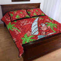 Aloha Hawaii Christmas Quilt Bed Set Mele Kalikimaka Windsurfing Santa Palaka Quilt Motifs LT14 - Polynesian Pride