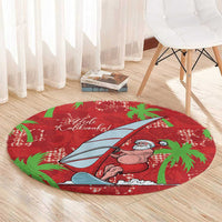 Aloha Hawaii Christmas Round Carpet Mele Kalikimaka Windsurfing Santa Palaka Quilt Motifs LT14 - Polynesian Pride