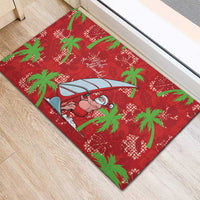 Aloha Hawaii Christmas Rubber Doormat Mele Kalikimaka Windsurfing Santa Palaka Quilt Motifs LT14 - Polynesian Pride