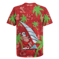 Aloha Hawaii Christmas Rugby Jersey Mele Kalikimaka Windsurfing Santa Palaka Quilt Motifs LT14 - Polynesian Pride