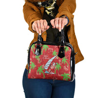 Aloha Hawaii Christmas Shoulder Handbag Mele Kalikimaka Windsurfing Santa Palaka Quilt Motifs LT14 One Size Red - Polynesian Pride