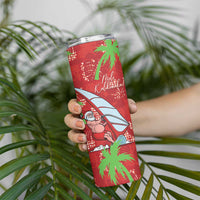 Aloha Hawaii Christmas Skinny Tumbler Mele Kalikimaka Windsurfing Santa Palaka Quilt Motifs LT14 - Polynesian Pride