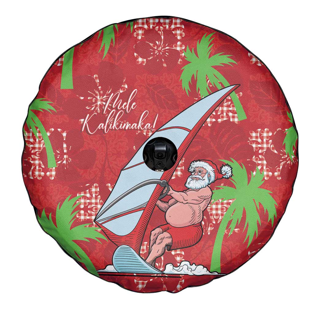 Aloha Hawaii Christmas Spare Tire Cover Mele Kalikimaka Windsurfing Santa Palaka Quilt Motifs LT14 - Polynesian Pride