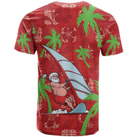 Aloha Hawaii Christmas T Shirt Mele Kalikimaka Windsurfing Santa Palaka Quilt Motifs LT14 - Polynesian Pride
