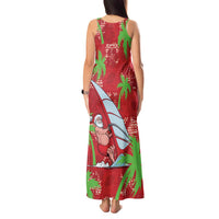 Aloha Hawaii Christmas Tank Maxi Dress Mele Kalikimaka Windsurfing Santa Palaka Quilt Motifs LT14 - Polynesian Pride