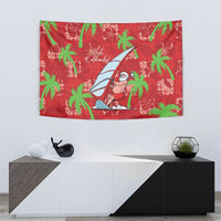 Aloha Hawaii Christmas Tapestry Mele Kalikimaka Windsurfing Santa Palaka Quilt Motifs LT14 - Polynesian Pride