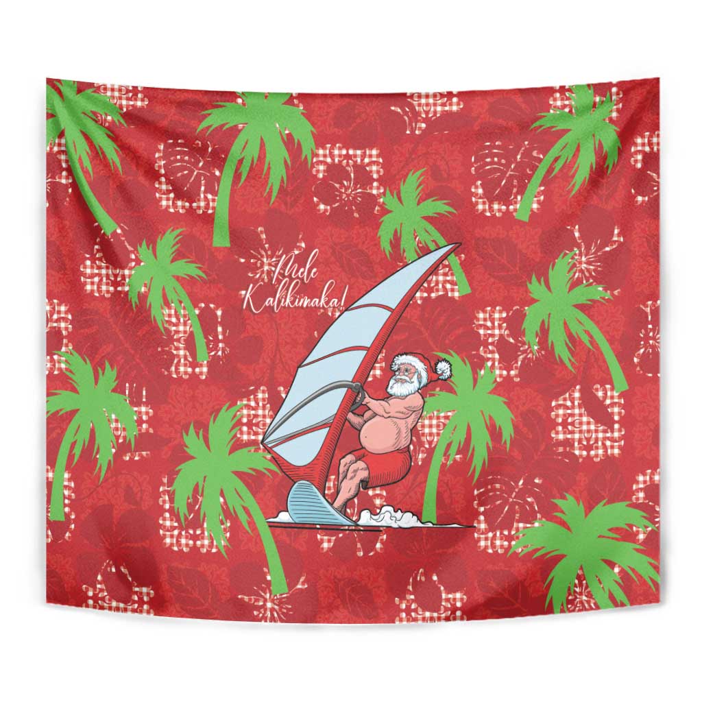 Aloha Hawaii Christmas Tapestry Mele Kalikimaka Windsurfing Santa Palaka Quilt Motifs LT14 - Polynesian Pride