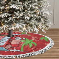 Aloha Hawaii Christmas Tree Skirt Mele Kalikimaka Windsurfing Santa Palaka Quilt Motifs LT14 - Polynesian Pride