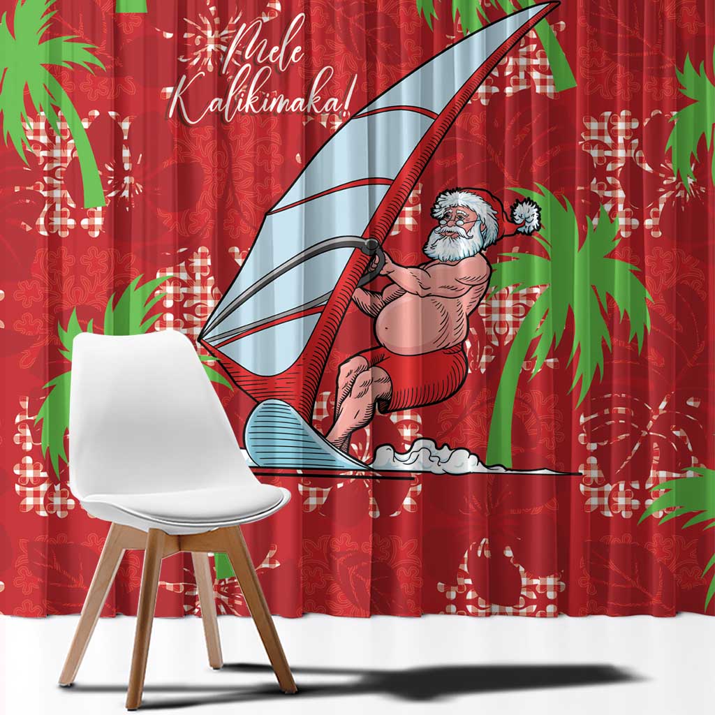 Aloha Hawaii Christmas Window Curtain Mele Kalikimaka Windsurfing Santa Palaka Quilt Motifs LT14 - Polynesian Pride