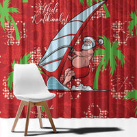 Aloha Hawaii Christmas Window Curtain Mele Kalikimaka Windsurfing Santa Palaka Quilt Motifs LT14 - Polynesian Pride