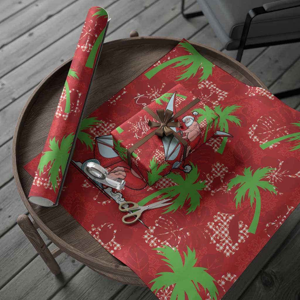 Aloha Hawaii Christmas Wrapping Paper Mele Kalikimaka Windsurfing Santa Palaka Quilt Motifs LT14 - Polynesian Pride