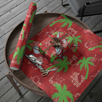 Aloha Hawaii Christmas Wrapping Paper Mele Kalikimaka Windsurfing Santa Palaka Quilt Motifs LT14 - Polynesian Pride