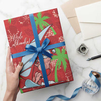 Aloha Hawaii Christmas Wrapping Paper Mele Kalikimaka Windsurfing Santa Palaka Quilt Motifs LT14 - Polynesian Pride