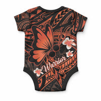 Polynesia Leukemia Awareness Month Baby Onesie Warrior Butterfly Polynesian Orange Ribbon LT14 - Polynesian Pride