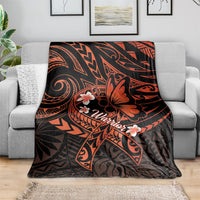 Polynesia Leukemia Awareness Month Blanket Warrior Butterfly Polynesian Orange Ribbon LT14 - Polynesian Pride