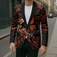 Polynesia Leukemia Awareness Month Blazer Warrior Butterfly Polynesian Orange Ribbon LT14 - Polynesian Pride