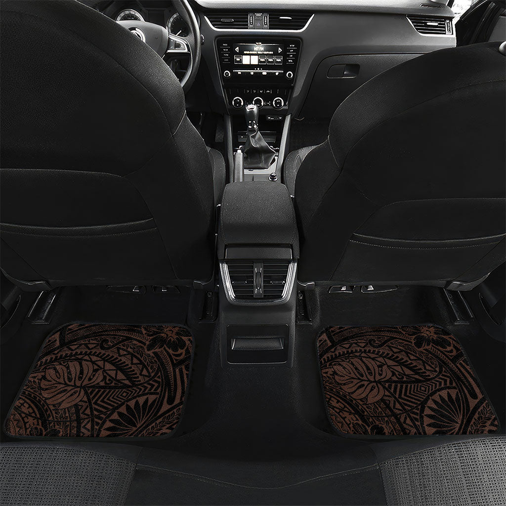Polynesia Leukemia Awareness Month Car Mats Warrior Butterfly Polynesian Orange Ribbon LT14 Set 2pcs - Back Orange - Polynesian Pride