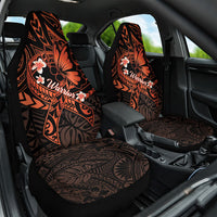 Polynesia Leukemia Awareness Month Car Seat Cover Warrior Butterfly Polynesian Orange Ribbon LT14 One Size Orange - Polynesian Pride