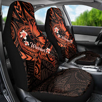 Polynesia Leukemia Awareness Month Car Seat Cover Warrior Butterfly Polynesian Orange Ribbon LT14 - Polynesian Pride
