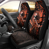 Polynesia Leukemia Awareness Month Car Seat Cover Warrior Butterfly Polynesian Orange Ribbon LT14 - Polynesian Pride