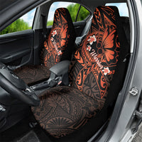 Polynesia Leukemia Awareness Month Car Seat Cover Warrior Butterfly Polynesian Orange Ribbon LT14 - Polynesian Pride