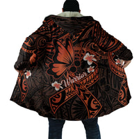 Polynesia Leukemia Awareness Month Cloak Warrior Butterfly Polynesian Orange Ribbon LT14 - Polynesian Pride