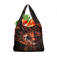 Polynesia Leukemia Awareness Month Grocery Bag Warrior Butterfly Polynesian Orange Ribbon LT14 1-pack One Size Orange - Polynesian Pride