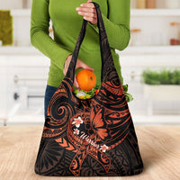 Polynesia Leukemia Awareness Month Grocery Bag Warrior Butterfly Polynesian Orange Ribbon LT14 - Polynesian Pride