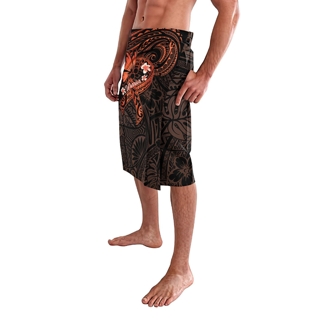 Polynesia Leukemia Awareness Month Lavalava Warrior Butterfly Polynesian Orange Ribbon LT14 - Polynesian Pride