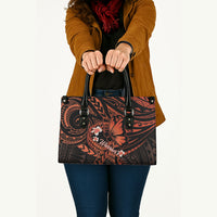 Polynesia Leukemia Awareness Month Leather Bag Warrior Butterfly Polynesian Orange Ribbon LT14 - Polynesian Pride