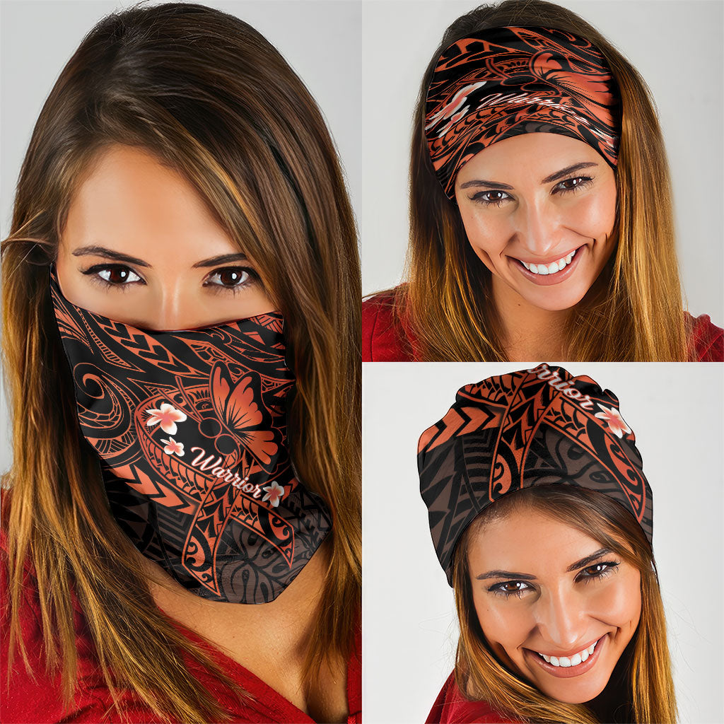 Polynesia Leukemia Awareness Month Neck Gaiter Warrior Butterfly Polynesian Orange Ribbon LT14 - Polynesian Pride