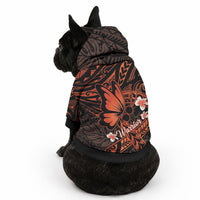 Polynesia Leukemia Awareness Month Pet Hoodie Warrior Butterfly Polynesian Orange Ribbon LT14 - Polynesian Pride