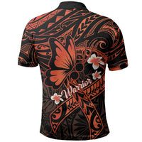 Polynesia Leukemia Awareness Month Polo Shirt Warrior Butterfly Polynesian Orange Ribbon LT14 - Polynesian Pride