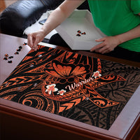 Polynesia Leukemia Awareness Month Puzzle Warrior Butterfly Polynesian Orange Ribbon LT14 - Polynesian Pride